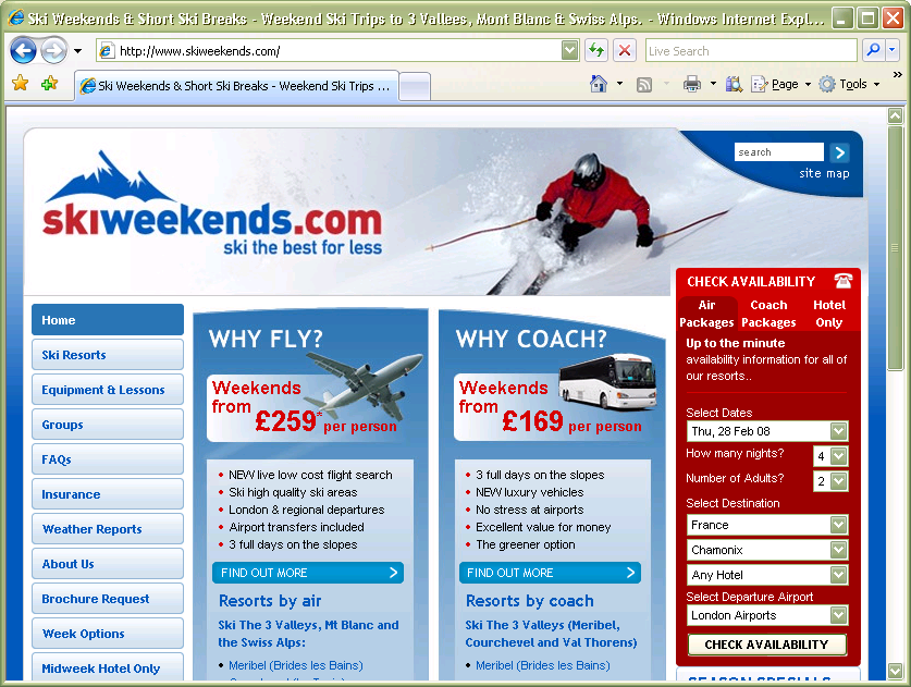 Ski Weekends Home Page.